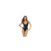 Bodystring Bibi en wetlook noir avec armatures, bretelles réglables 